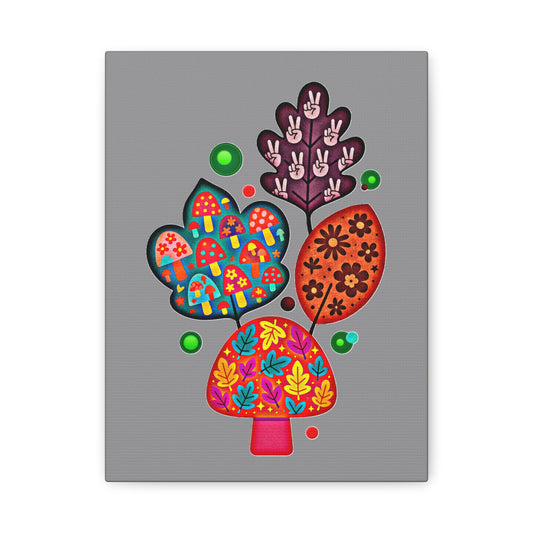 🍂 Autumn Patches Nature Canvas Gray | Amity in Bloom Original