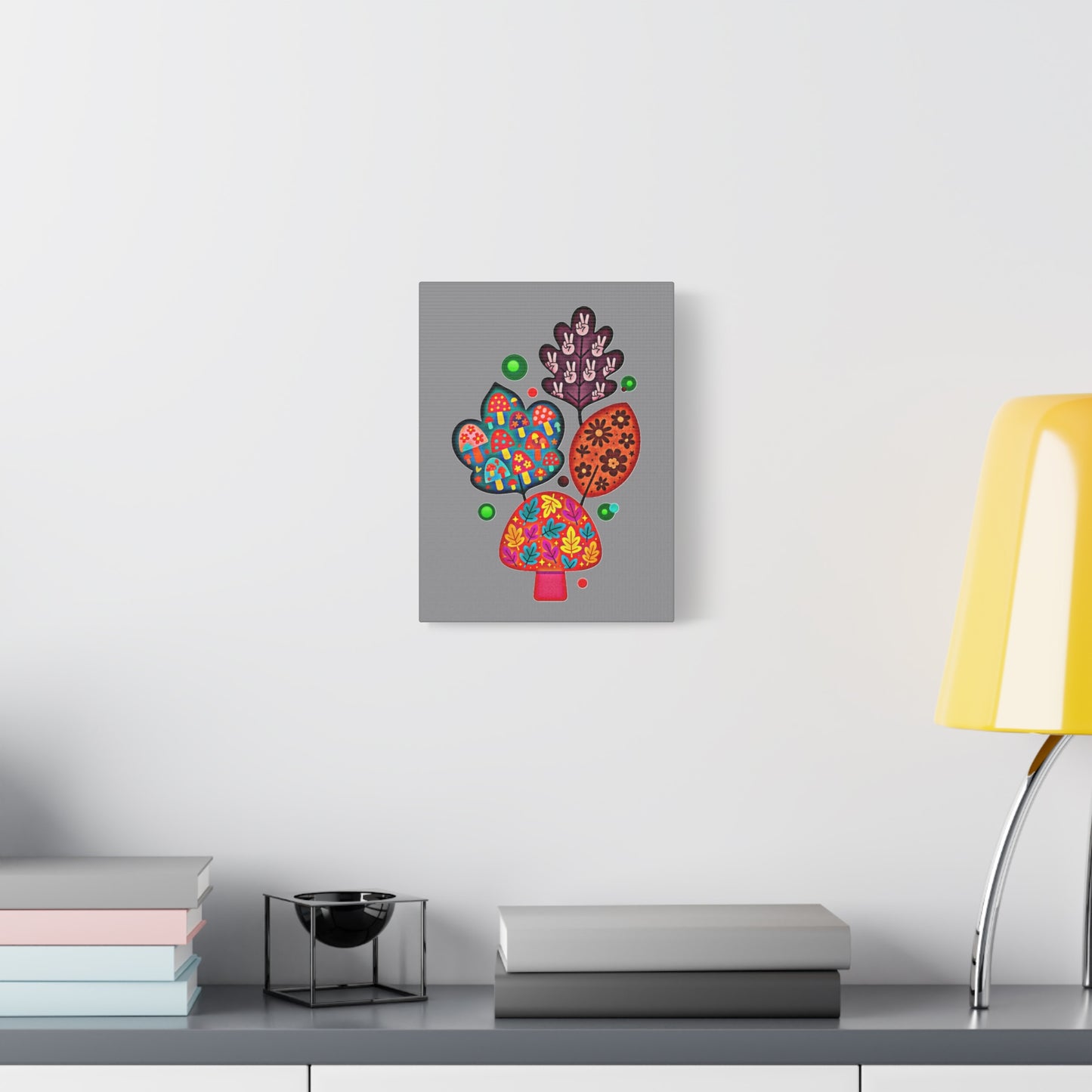 🍂 Autumn Patches Nature Canvas Gray | Amity in Bloom Original