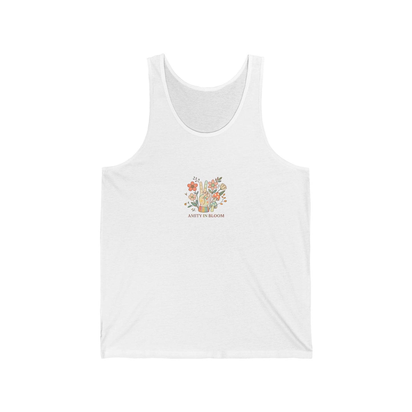 Peace Out Rainbow Logo Unisex Jersey Tank Top | Amity in Bloom Original