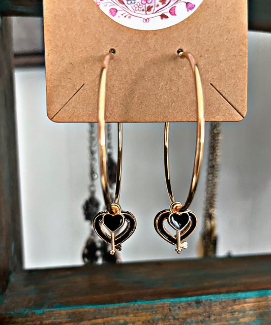 Key to Your Own Heart Hoop Earrings | Amity in Bloom Original