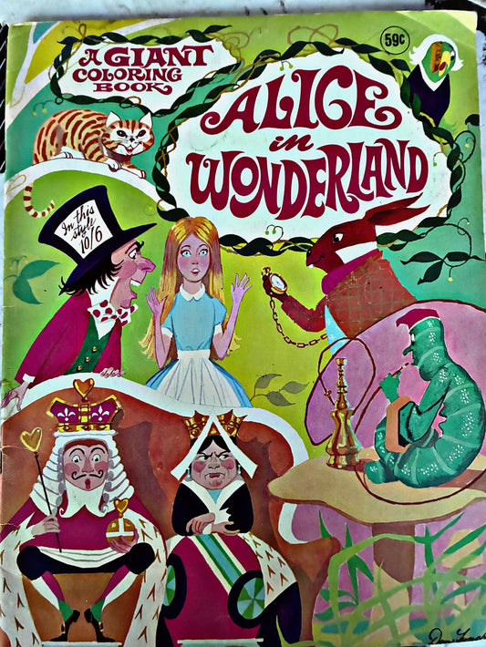 🃏 Vintage "Alice in Wonderland" – A Giant Coloring Book - 1970s