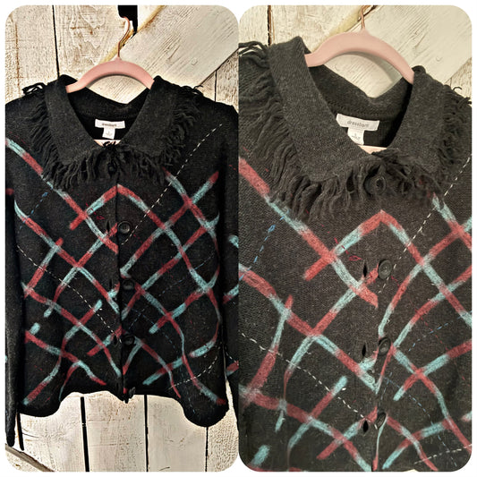 Fringe & Flair Argyle Sweater - Sz L