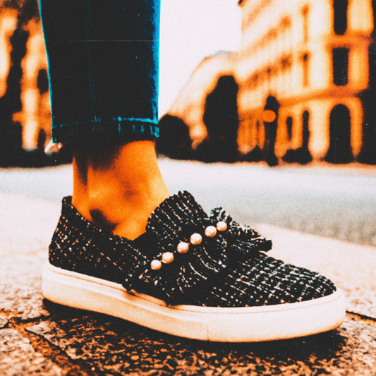 Dirty Laundry Tweed Loafer Sneakers - Sz 6.5