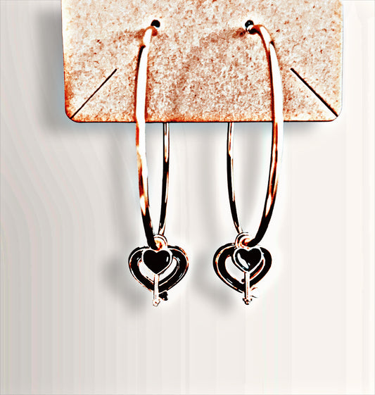 Key to Your Own Heart Hoop Earrings | Amity in Bloom Original