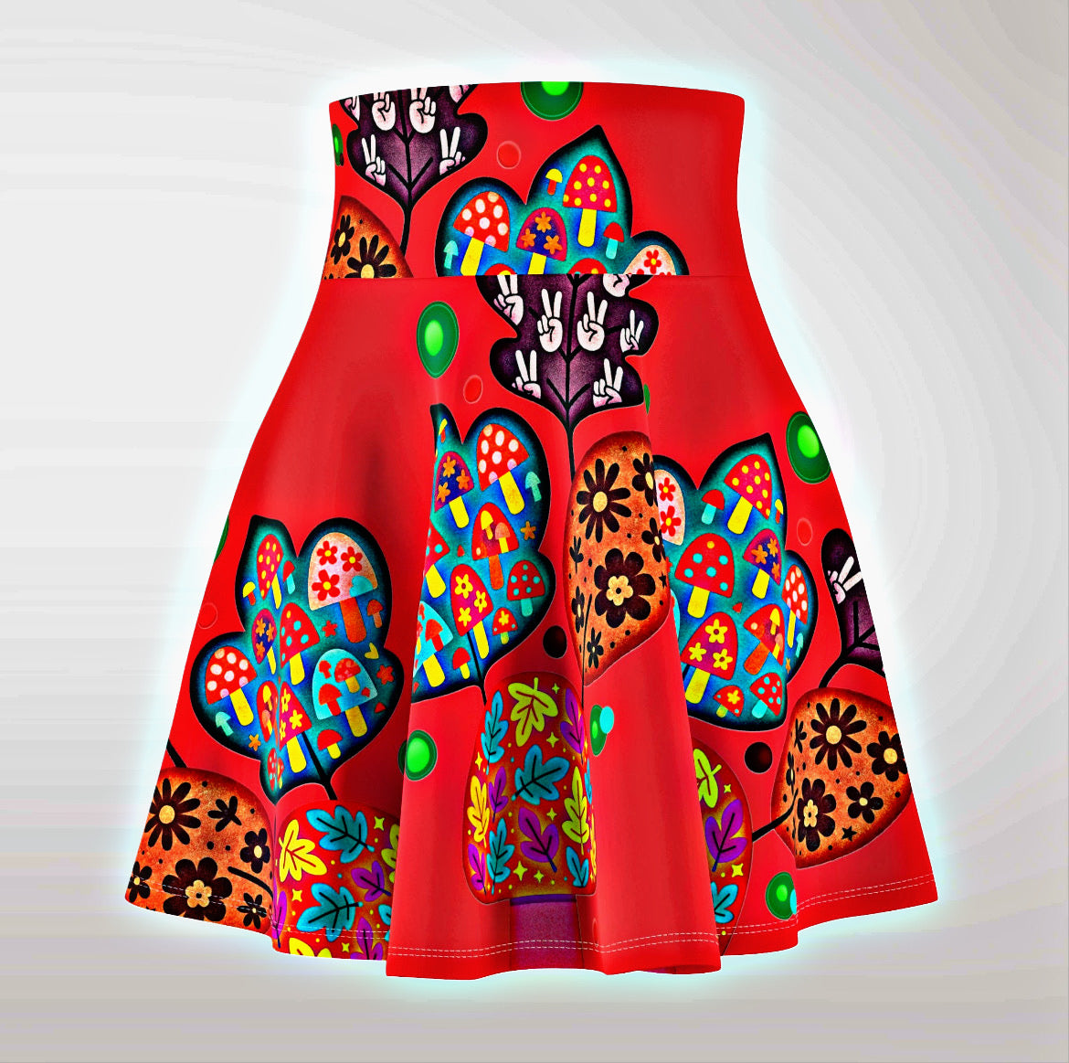 🍂 Autumn Patches Whirl Skirt - Mulled Red | Amity in Bloom Original