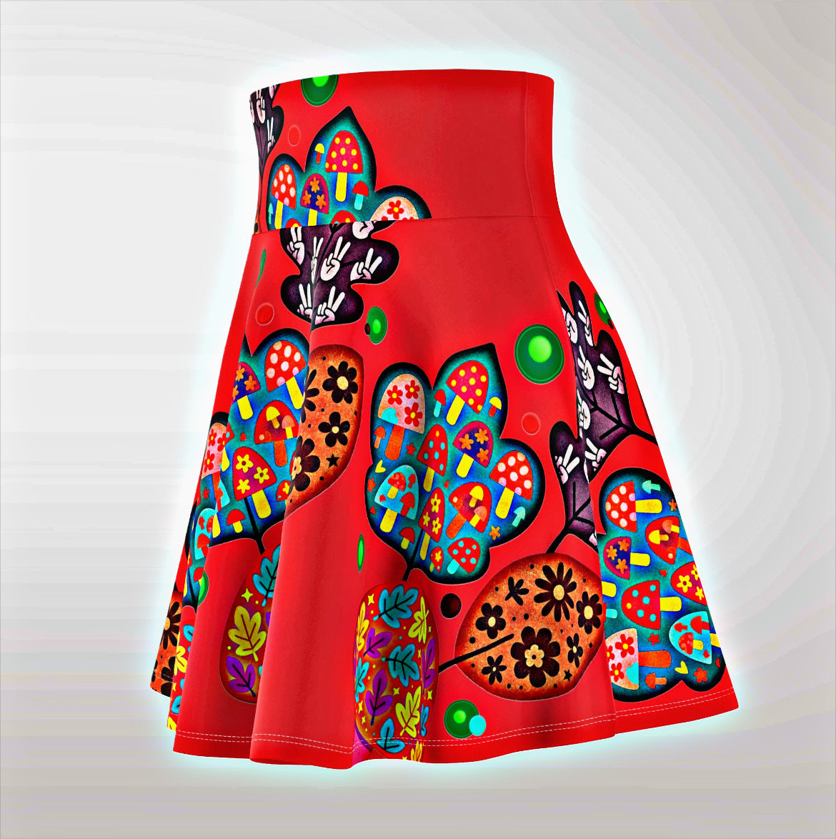 🍂 Autumn Patches Whirl Skirt - Mulled Red | Amity in Bloom Original