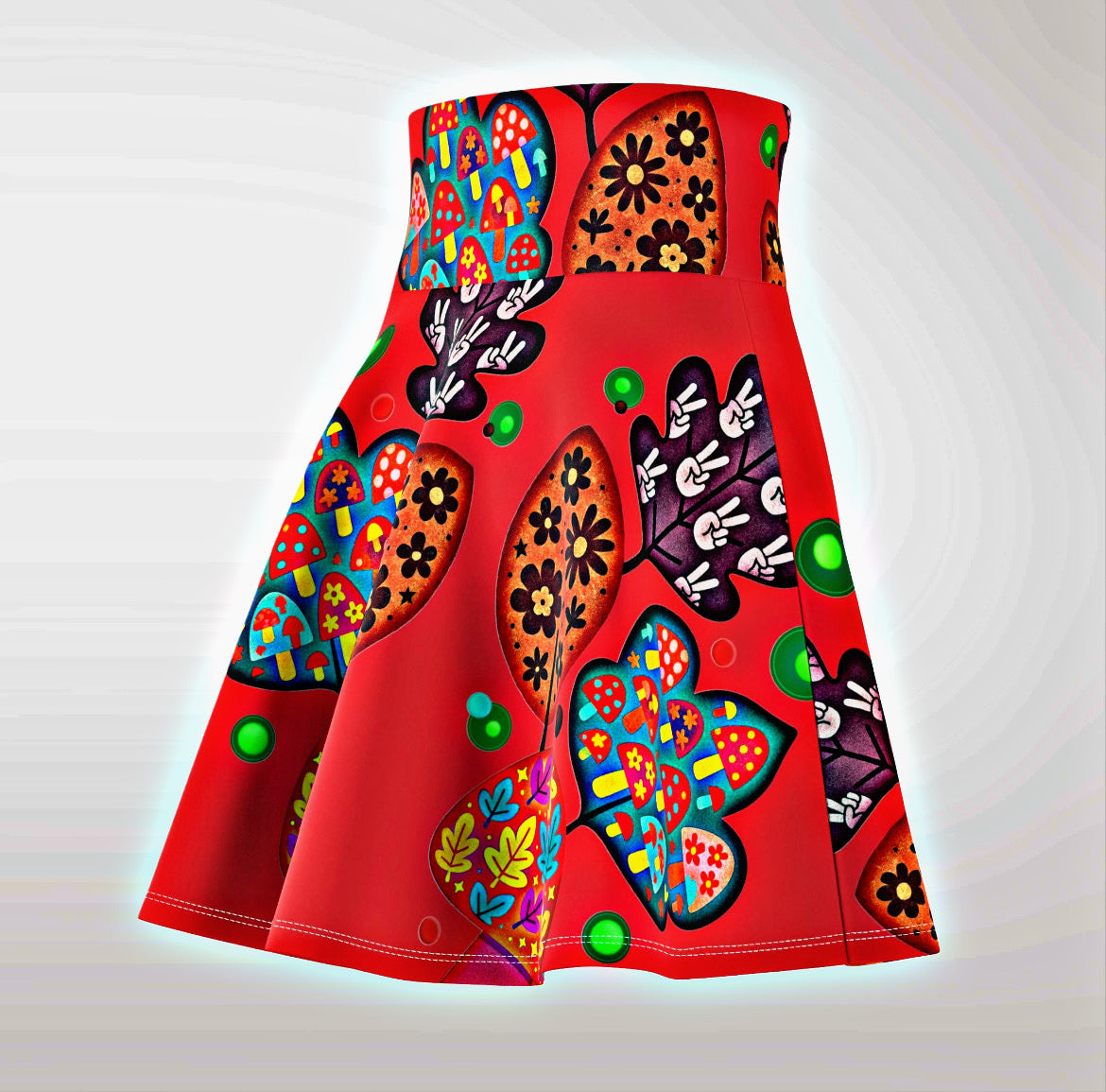🍂 Autumn Patches Whirl Skirt - Mulled Red | Amity in Bloom Original