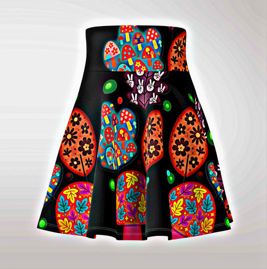 🍂 Autumn Patches Whirl Skirt - Midnight Bat | Amity in Bloom Original