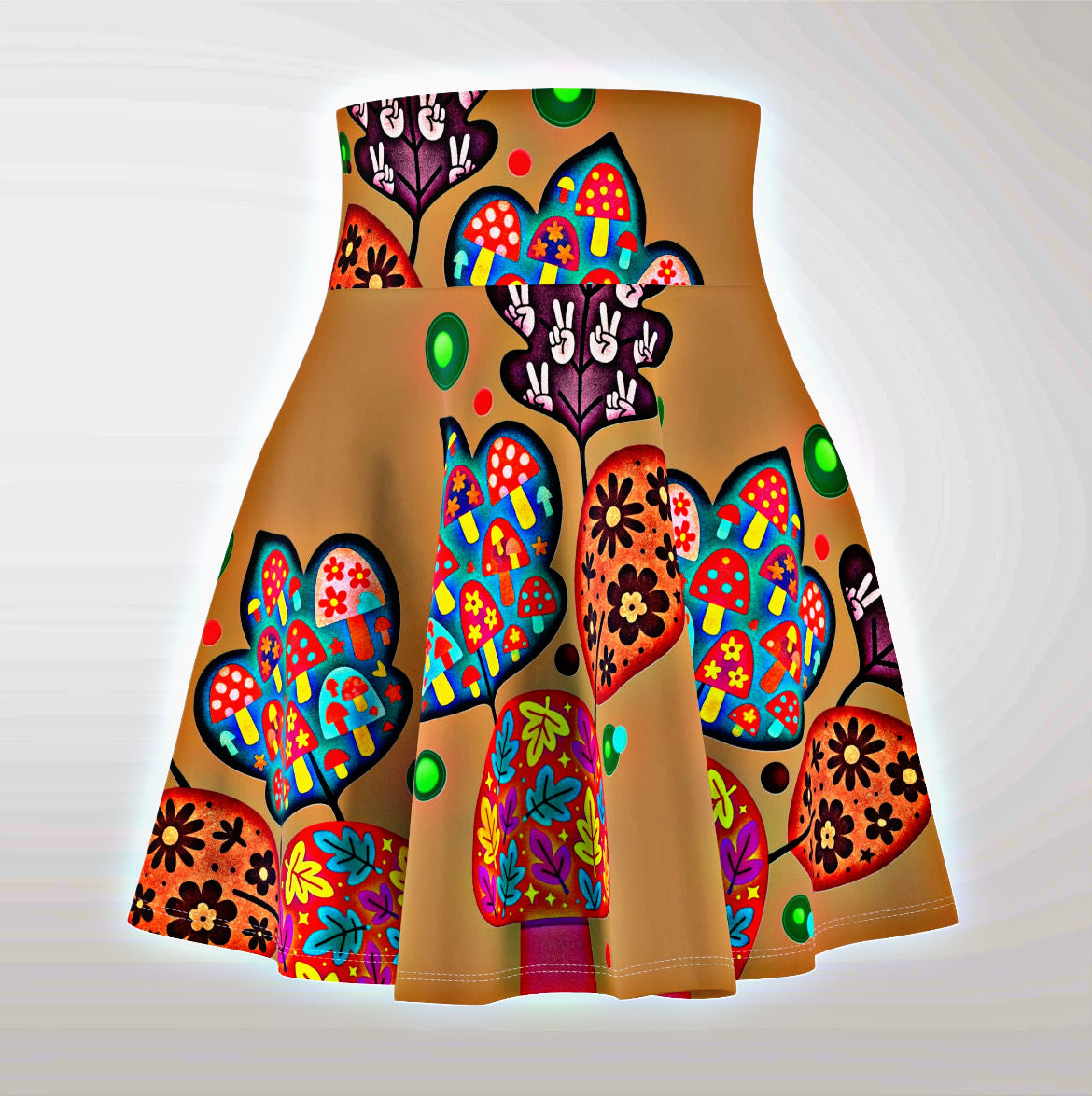 🍂 Autumn Patchwork Whirl Skirt - Salty Caramel | Amity in Bloom Original