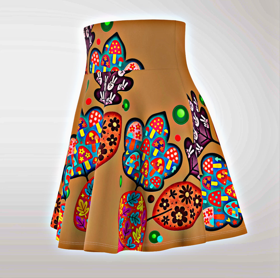 🍂 Autumn Patchwork Whirl Skirt - Salty Caramel | Amity in Bloom Original