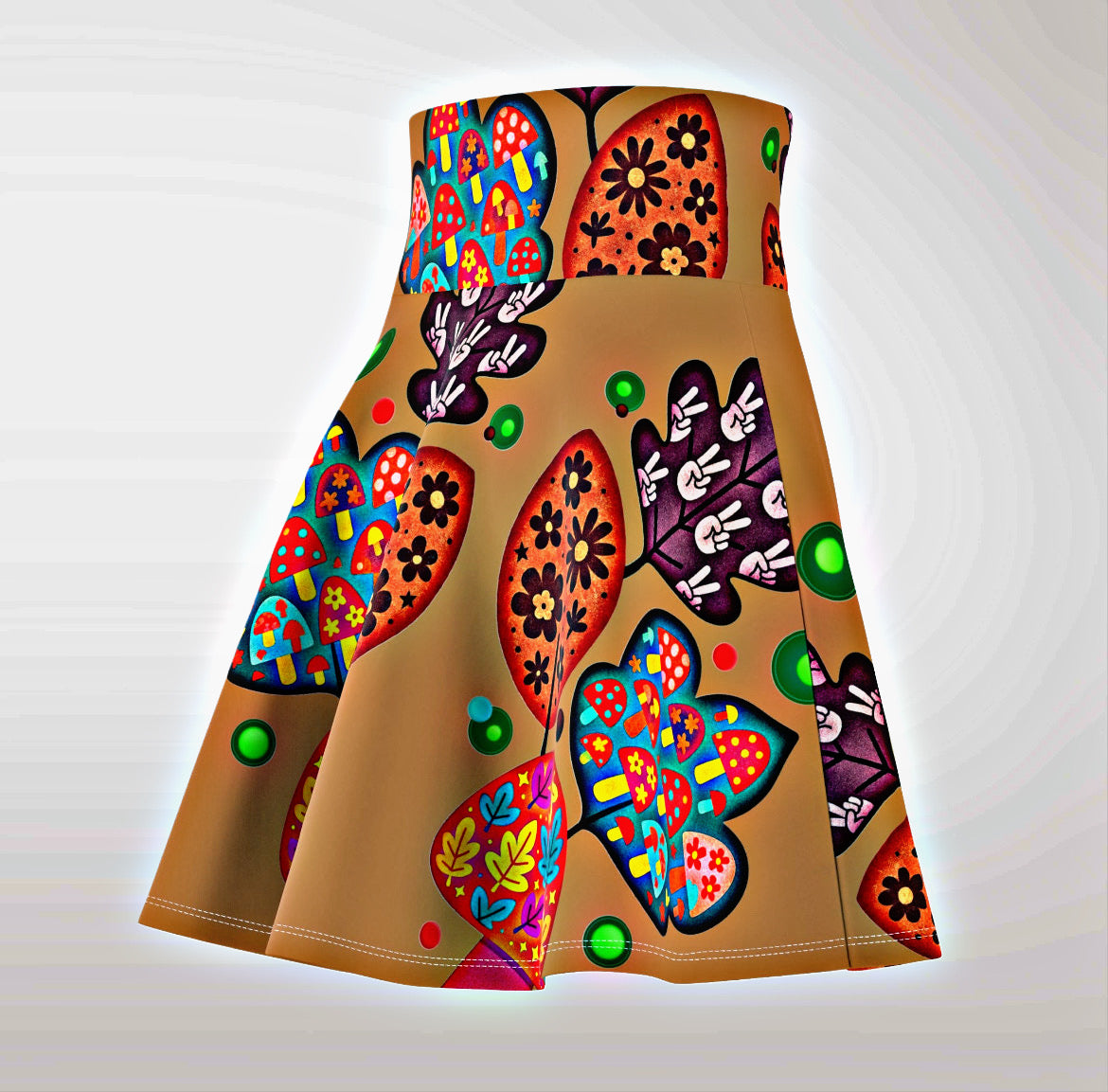 🍂 Autumn Patchwork Whirl Skirt - Salty Caramel | Amity in Bloom Original