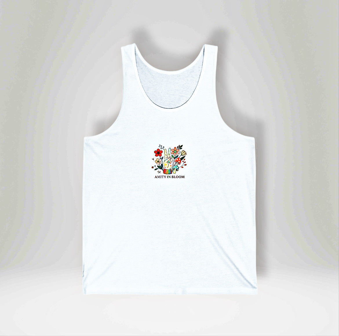 Peace Out Rainbow Logo Unisex Jersey Tank Top | Amity in Bloom Original