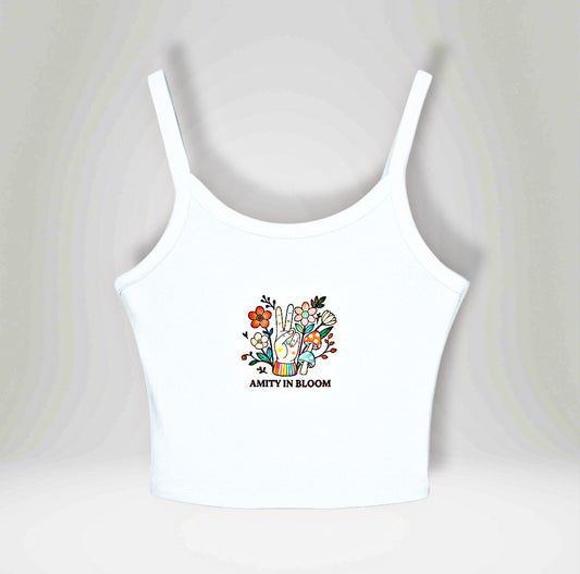 Peace Out Rainbow Logo Spaghetti Strap Tank Top | Amity in Bloom Original