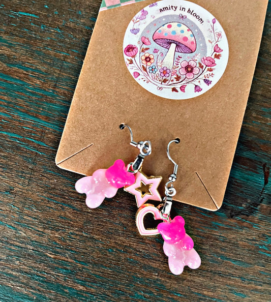 Gummy Bear Charm Earrings – Starry Sweetheart | Amity in Bloom Original