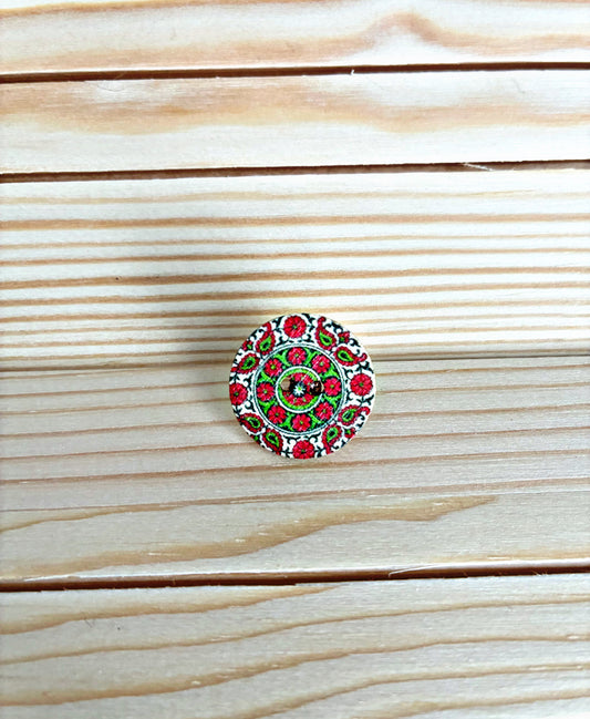 Red Petal Revolver · Button Bestie | Amity in Bloom Original