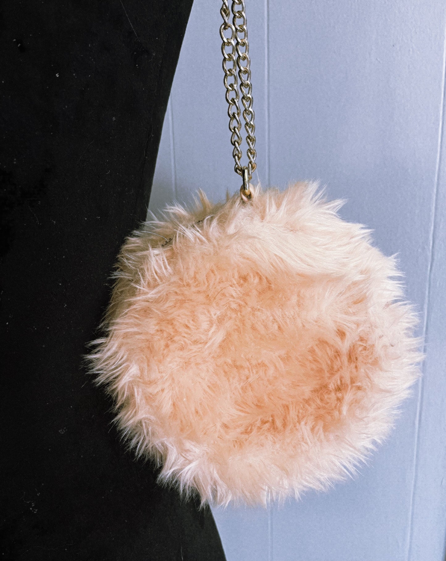 Blush Faux Fur Wristlet