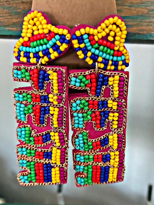 Fiesta Love Beaded Earrings