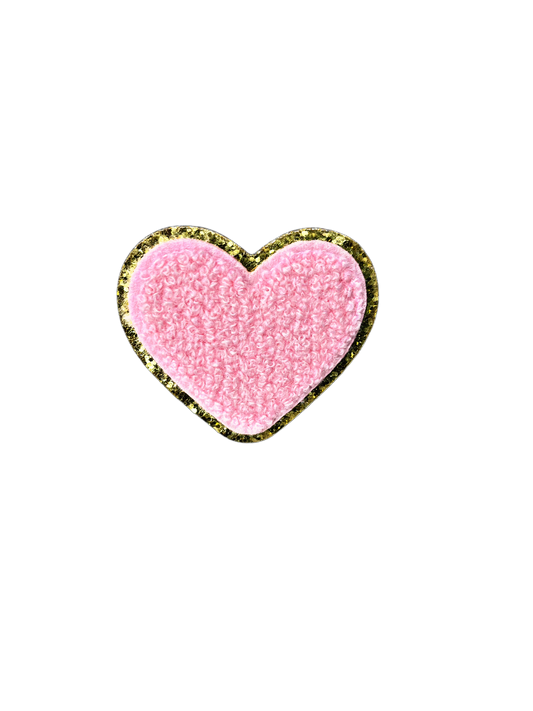 Fuzzy Feelings Only!  Pink Heart Applique Patch
