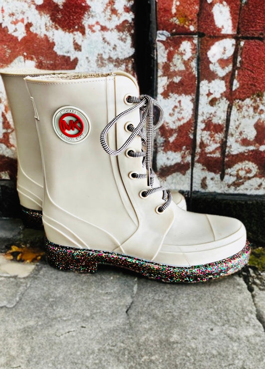 Michael Kors Glitter Tread Rainboots - Sz 8