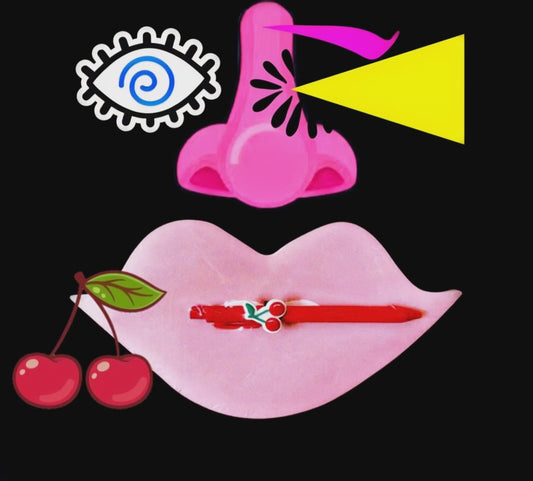 Pink Lips Notepad Set with Cherry Clip