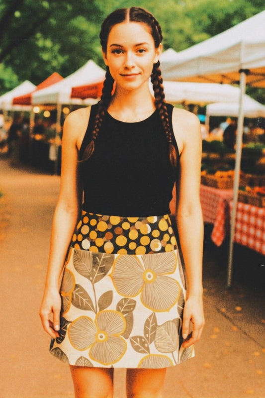 🌼 Double Take Daydream – Reversible Upcycled Wrap Skirt