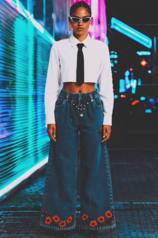Poppy Chain Denim | Amity in Bloom Upcycled Design