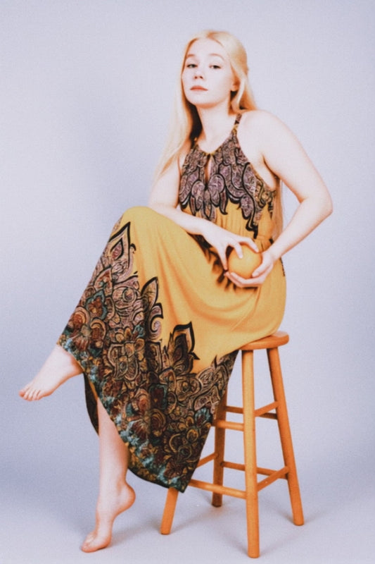 Boho Goddess Halter Dress - Sz 14