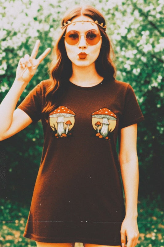 Mushroom Wonderland T-Shirt Dress | Amity in Bloom Original
