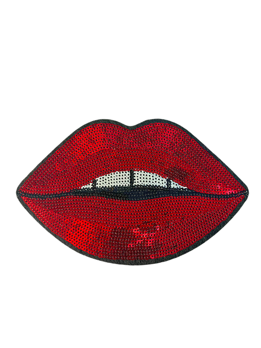 Pucker Up, Sparkle On! Red Lips Applique Patch
