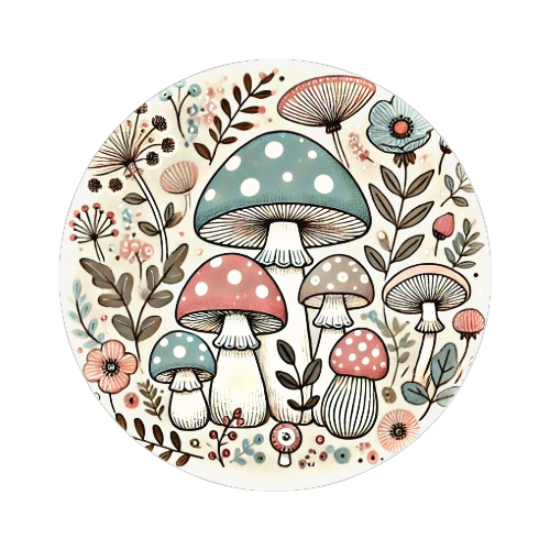 Towering Toadstools Vinyl Sticker | Amity in Bloom Original Design