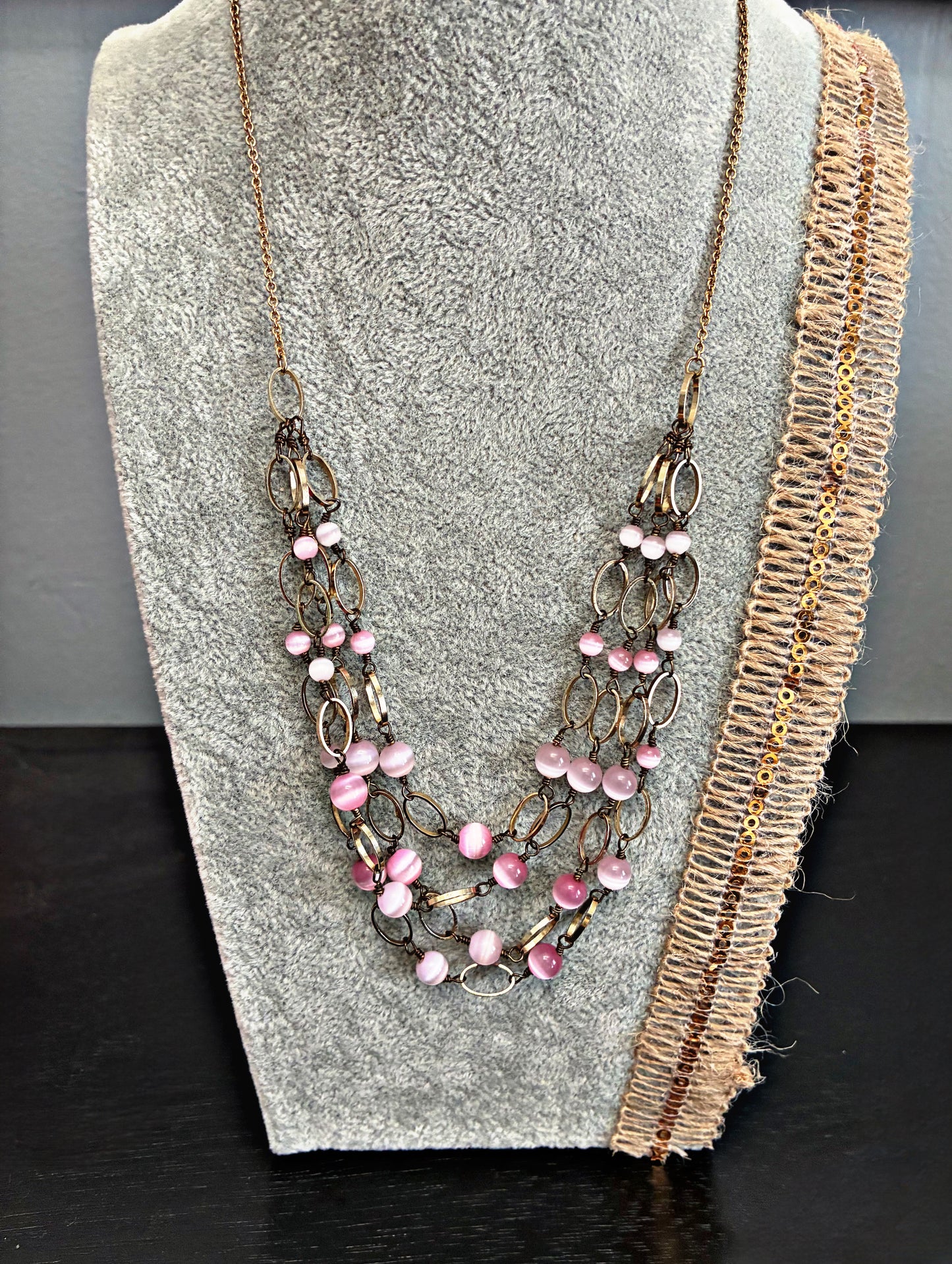 Pink Revival – Vintage Layered Necklace