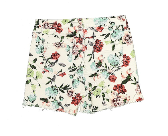 Petal Parade Floral Denim Shorts - Sz 10