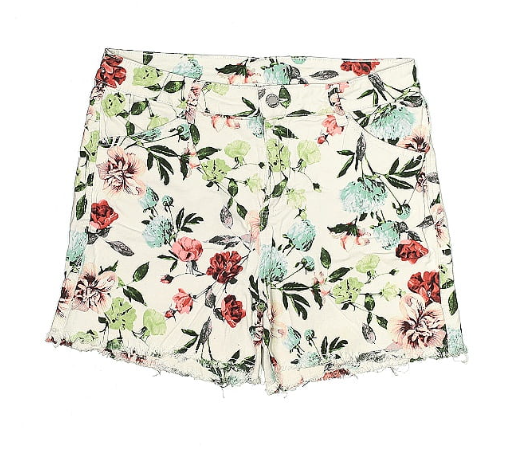 Petal Parade Floral Denim Shorts - Sz 10
